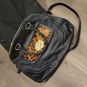 Emma Fox Leather Satchel Black